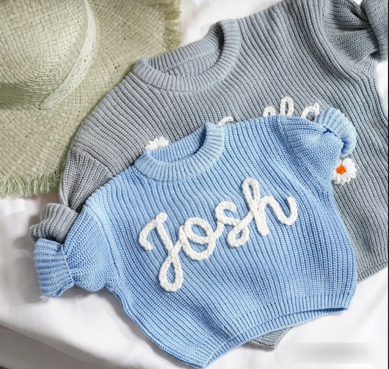 Personalised Hand-Knit Baby Sweater