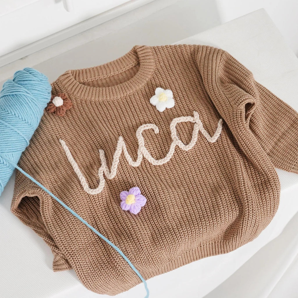 Personalised Hand-Knit Baby Sweater